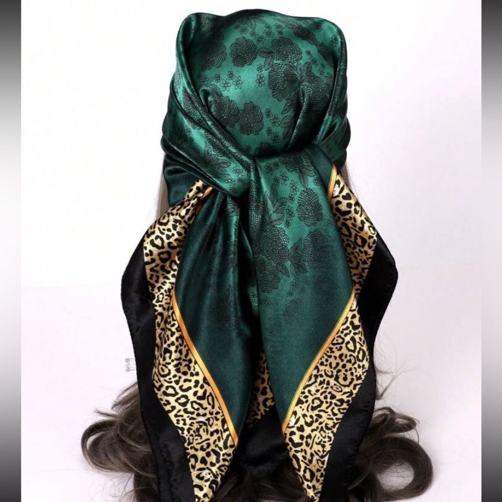 3for$20 1pc Women's Fashion Flower Printed Twill Scarf Headscarf